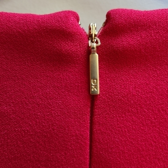 Donna Karen Burgundy Dress with Accent Sleeves, Size Medium - Picture 6 of 10